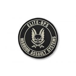 Warrior Round Rubber Logo Shield Black